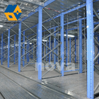 Platform Penyimpanan Gudang Metal Mezzanine Floor Blue Multi Tier Heavy Duty